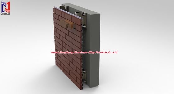 kualitas  Silver / Black Terracotta Brick Wall Support System Aluminum Construction pabrik