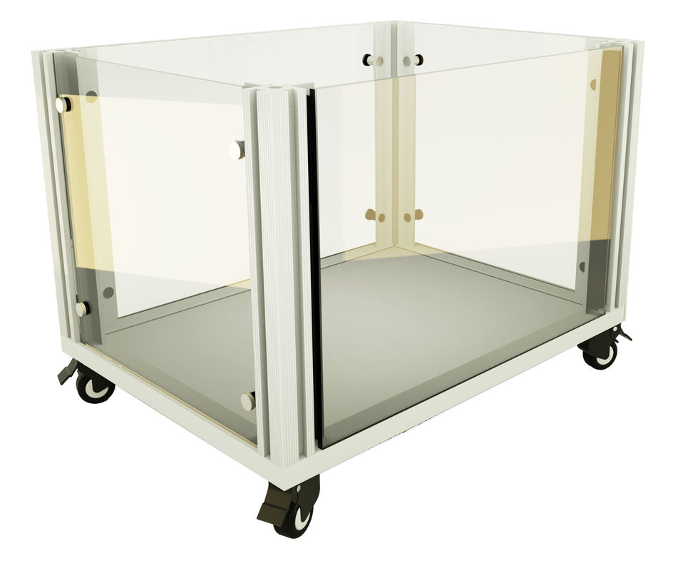 Mesh Panel Metal Dog Crate Metal Dog Kennel Dengan Pintu Luncur 4 Roda Mudah perakitan Dibutuhkan