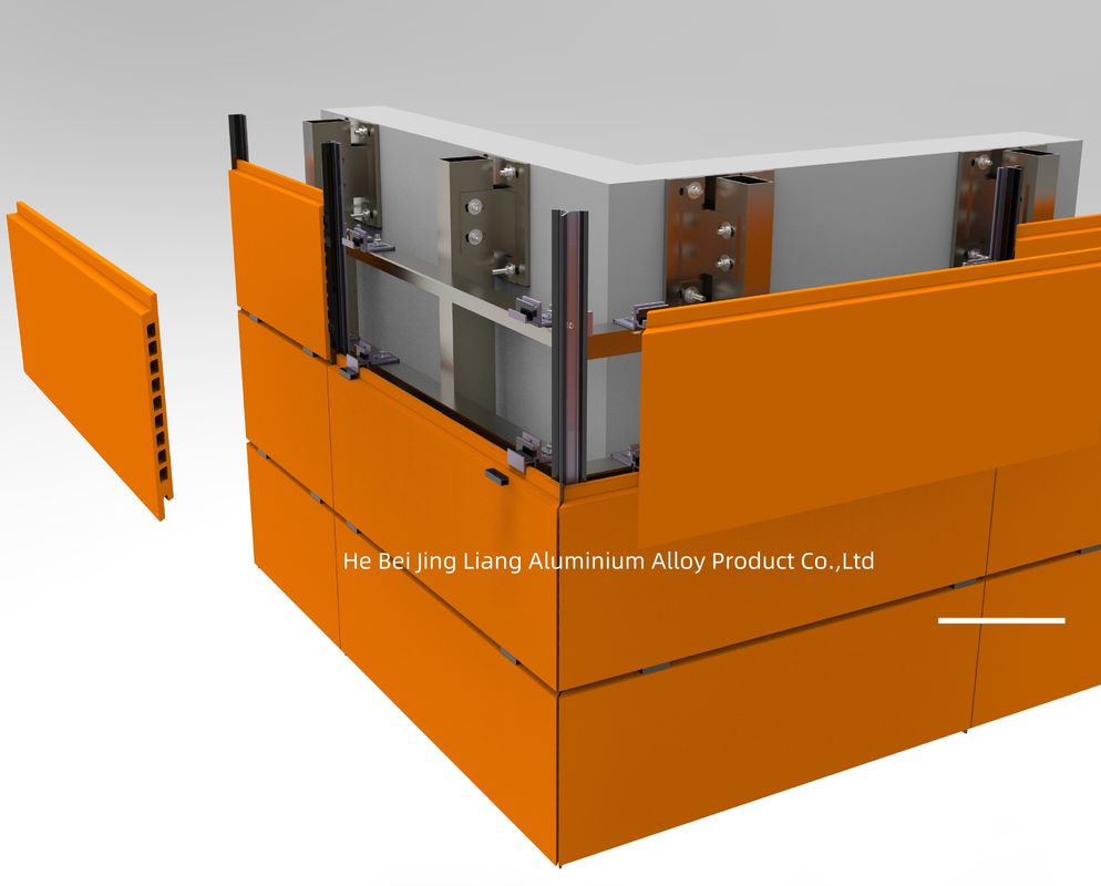 OEM Curtain Wall Cladding Support System Wall Mounted Warna Alam 4mm